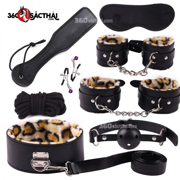 Đồ Chơi BDSM Set BELLA Da Báo 8 Món SS105